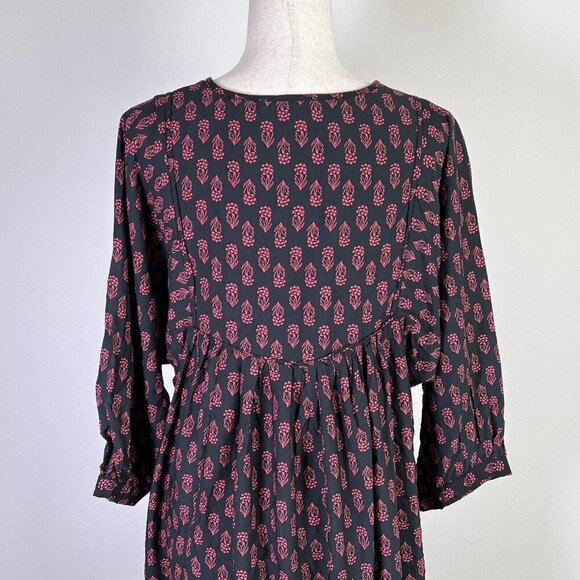 Beach Lunch Lounge NWT Krissi Dress Size Medium Knee Length Black Red Boho - Picture 12 of 12